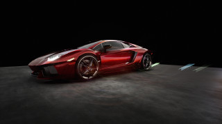 Red sports car dark room 86 - dark free wallpaper