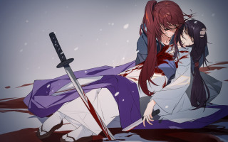 Anime bishounen blood swords hakama - sword free wallpaper
