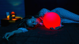 Girl bed redball polkadot aesthetic - a red ball free wallpaper