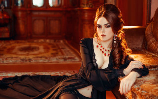 Gothic fashion marble sculpture fire - a black dress free wallpaper for desktop