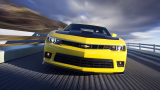 Yellow car road bridge fence - a road next free wallpaper