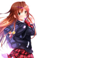 Girl long hair red bow 4 - a pink bow free wallpaper