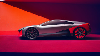Futuristic car red blue background - wall behind free wallpaper