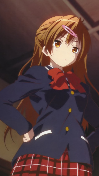 Girl schooluniform handsonhips kyotoanimation ponytail - her hip free wallpaper