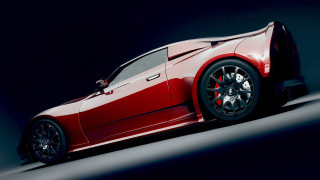 Red sports car dark room 61 - a black background free wallpaper