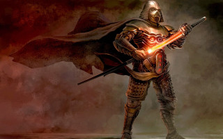 Man suit sword flame demon - a sword and a flame free wallpaper