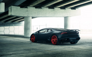 Black sports car red rims 8 - a parking meter free wallpaper