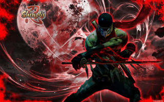 Red moon sword man blood - a full moon free wallpaper