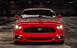 Red mustang parking lot 3d - a parking lot free wallpaper
