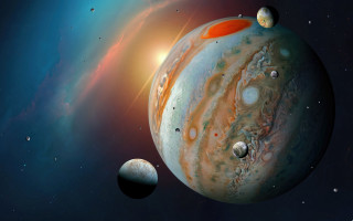 Planet around star space art - a picture of a planet free wallpaper