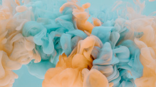 Colored ink water blue white - octane renderer free wallpaper