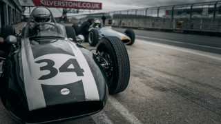 Vintage racecar helmeted man cobra - the side of the road free wallpaper