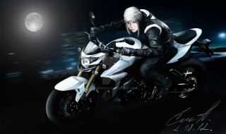 Man motorcycle city night full - cedric seaut keos masons free wallpaper