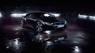 Black car blue lights futuristic - a black car free wallpaper