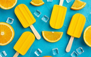 Popsicles orange slices ice cubes - ice free wallpaper
