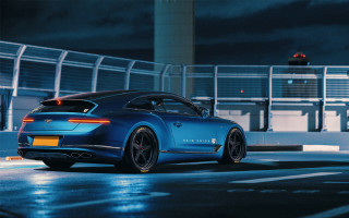 Blue sports car night street 2 - chris labrooy free wallpaper