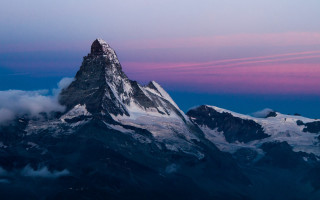 Mountain peak pink sky clouds - the foreground free wallpaper