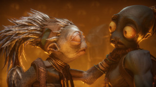 Alien couple yellow light brian - neoprimitivism free wallpaper