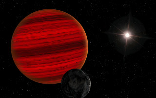 Red planet star background space - a. hardy free wallpaper