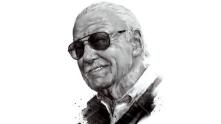 Bald man sunglasses beard portrait - a drawing of a man free wallpaper