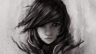 Woman longhair hoodie wind digital - art station free wallpaper