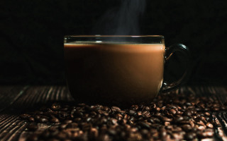 Coffee cup wooden table steam - morning free wallpaper