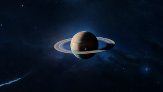 Saturn space stars blue sky 2 - planet free wallpaper