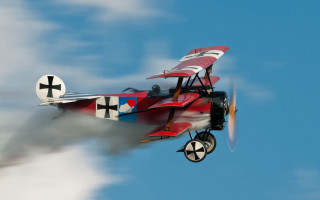 Red white airplane clouds pilot - cloud behind free wallpaper