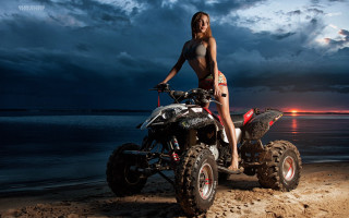 Woman beach sunset motorcycle tattoo - dennis ashbaugh free wallpaper for desktop