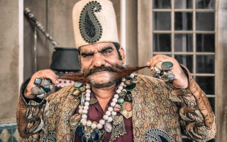 Old man beard hat ring - qajar art free wallpaper