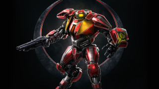Robot gun mecha circle red - mecha free wallpaper