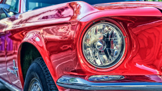 Red car chrome rim brendfasching - detailed face free wallpaper