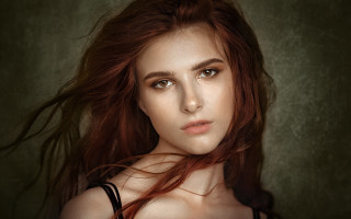 Red hair woman wind blown - the wind free wallpaper for desktop