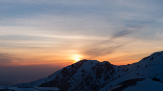 Mountain sunset clouds dusk lake - murata range free wallpaper