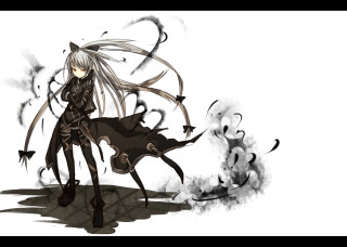 Girl black outfit smoke butterflies - inspired free wallpaper