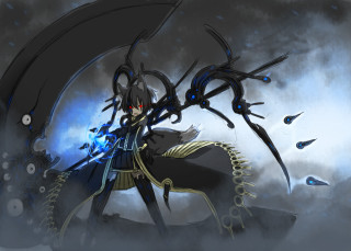 Woman sword clouds demon creature - the cloud free wallpaper