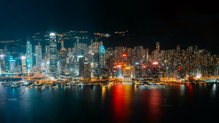 Cityscape night lights boats tiltshift - adrian zingg free wallpaper