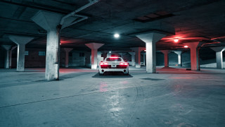Car parking garage red lights - a parking garage free wallpaper