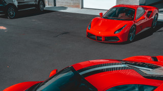 Red sports car parking lot 31 - bernardo cavallino free wallpaper
