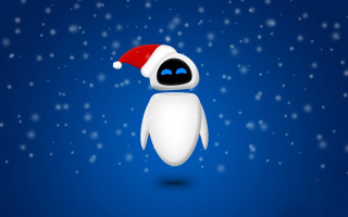 White penguin red santa hat - head free wallpaper