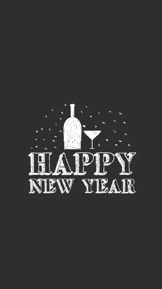 Happy new year wine glass - free new year wallpaper