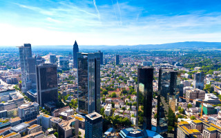 Cityscape blue sky tall buildings - berlin secession free wallpaper