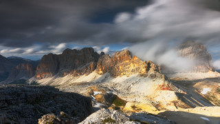 Mountain range clouds mystical colors - mystical free wallpaper
