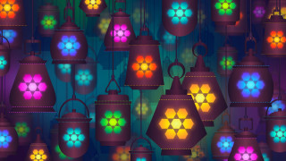 Colorful lights ceiling blue green - a ceiling in a room free wallpaper