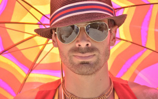 Summer vibrancy portrait hat sunglasses - a colorful background behind free wallpaper