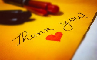 Thank you note heart lipstick - processed free wallpaper