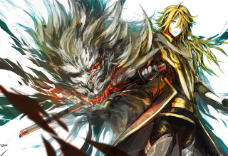 Man sword demon back chest - a demon face free wallpaper