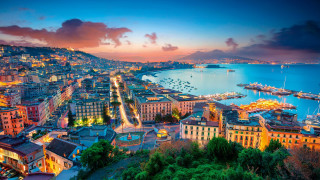City harbor boats night mountain - a harbor free wallpaper
