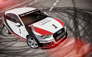 Red white stripe car track - a track free wallpaper