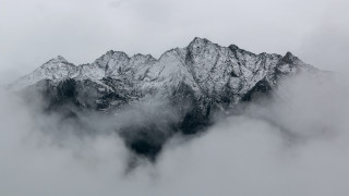 Snowy mountain range cloudy sky 2 - sky free wallpaper